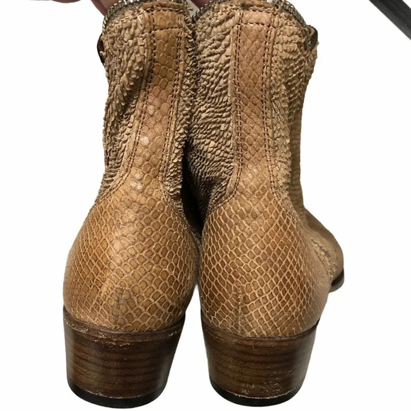 Pantanetti Python Suede Leather Boots 38 Made in Italy Exotic Designer Ankle - Picture 8 of 12